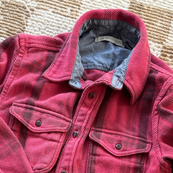 Outerknown Red and Black Plaid Button Down Shirt - Picture 4 of 4